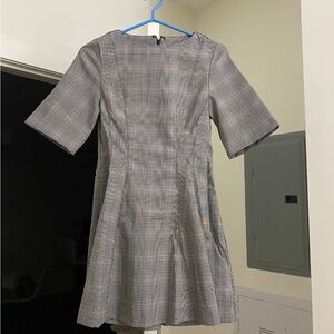 H&M Black and White Plaid Mini Dress